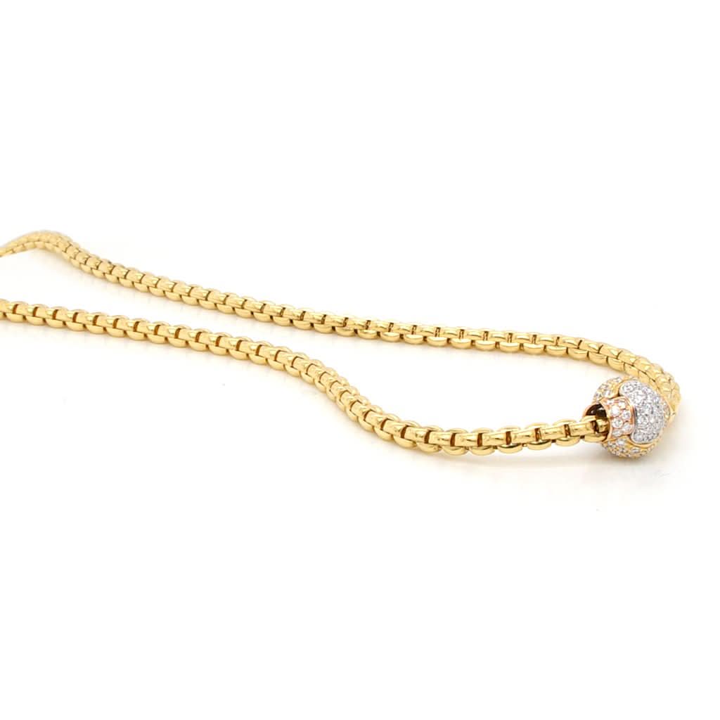 FOPE Designer Jewellery FOPE Eka Tiny 18ct Gold 0.69ct Diamond Necklace 738C Pavé