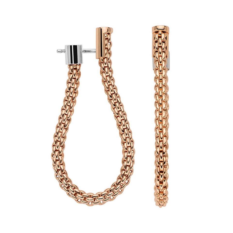 FOPE Designer Jewellery FOPE Essentials 18ct Rose Gold Looped Earrings