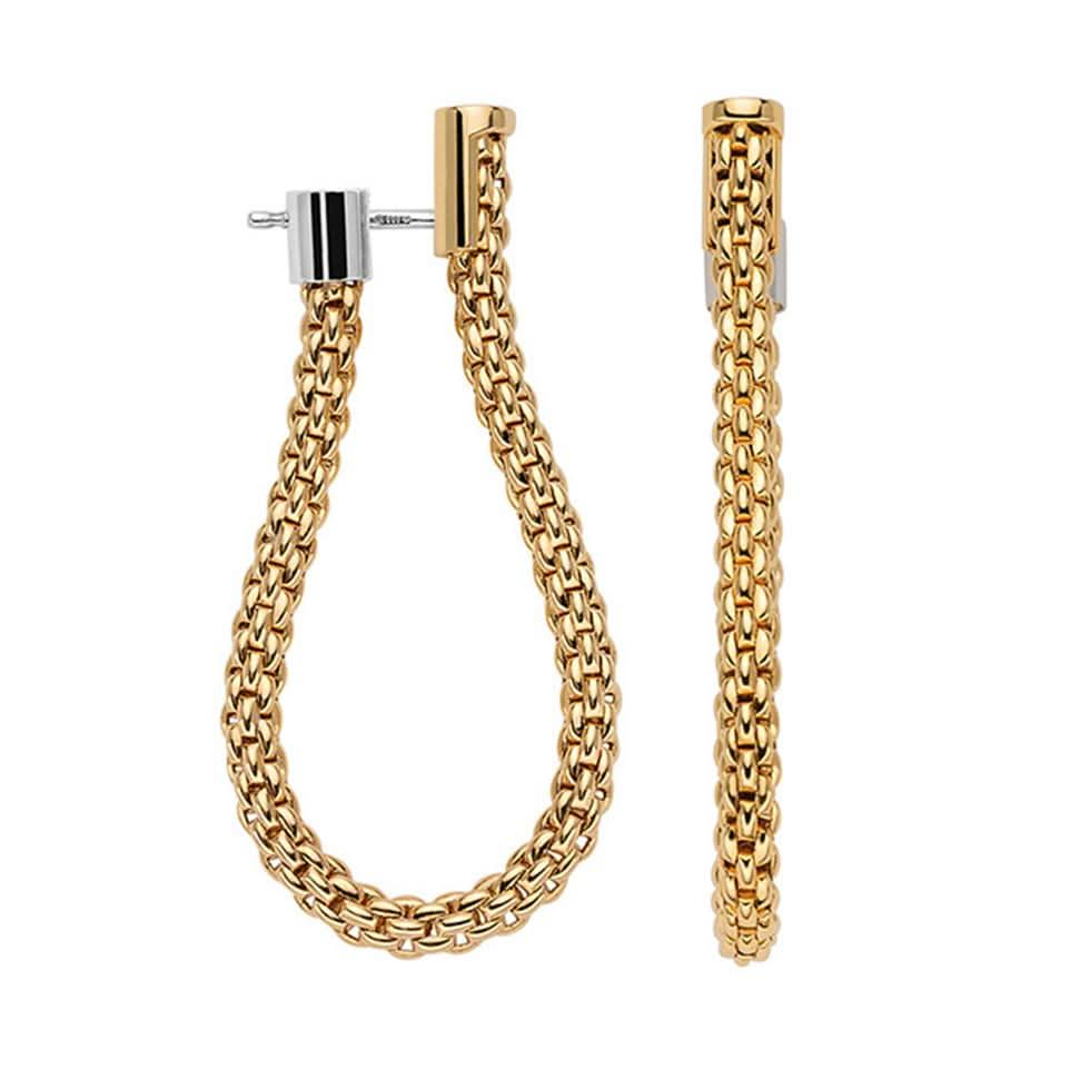 FOPE Designer Jewellery FOPE Essentials 18ct Yellow and White Gold Looped Earrings