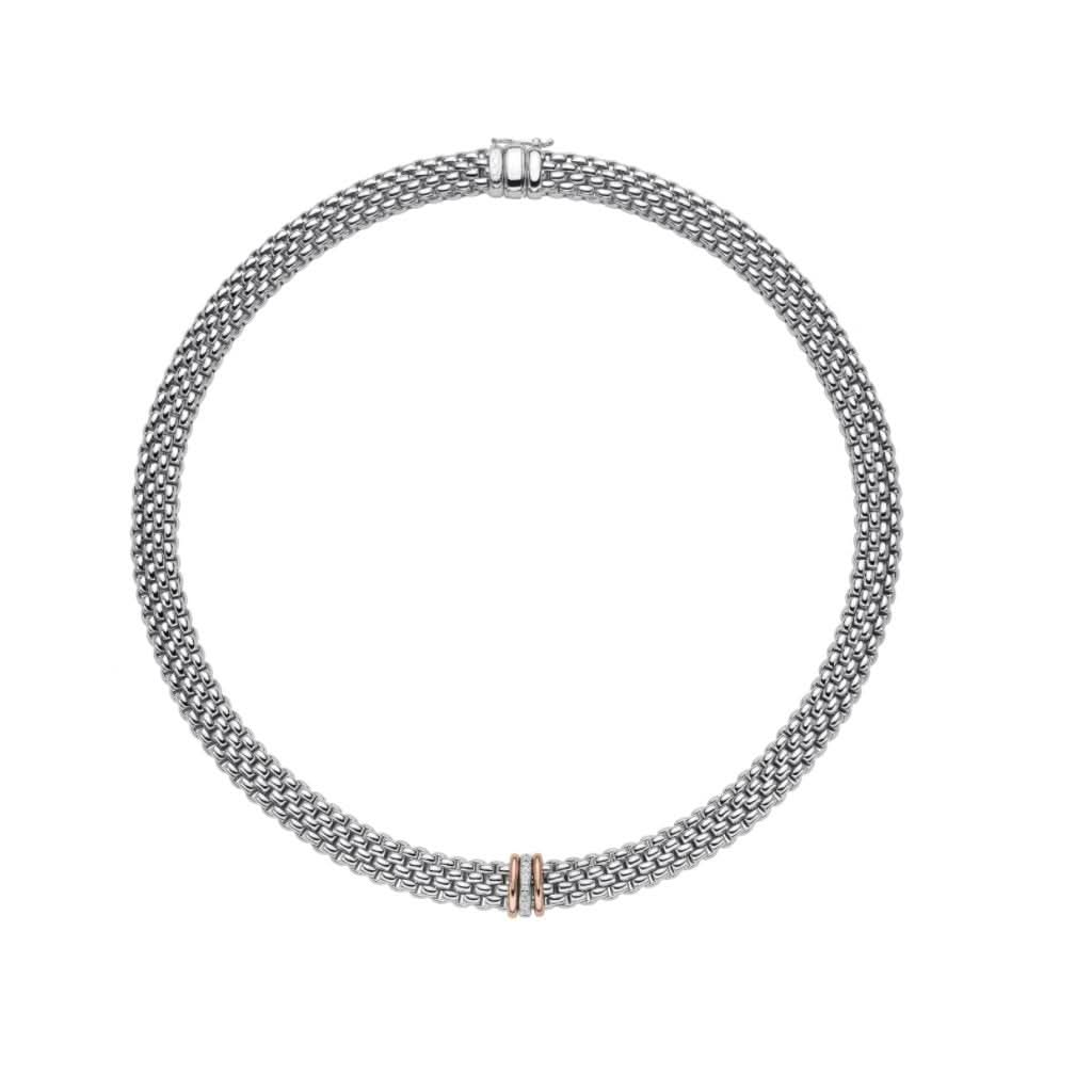 FOPE Designer Jewellery FOPE Panorama 18ct White Gold Long Necklace with Diamonds 587C BBR