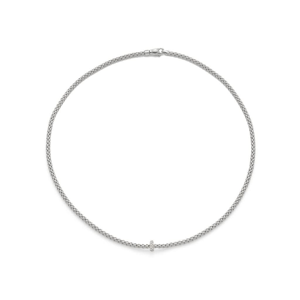 FOPE Designer Jewellery FOPE Prima 18ct White Gold 0.18ct Diamond Necklace 645C