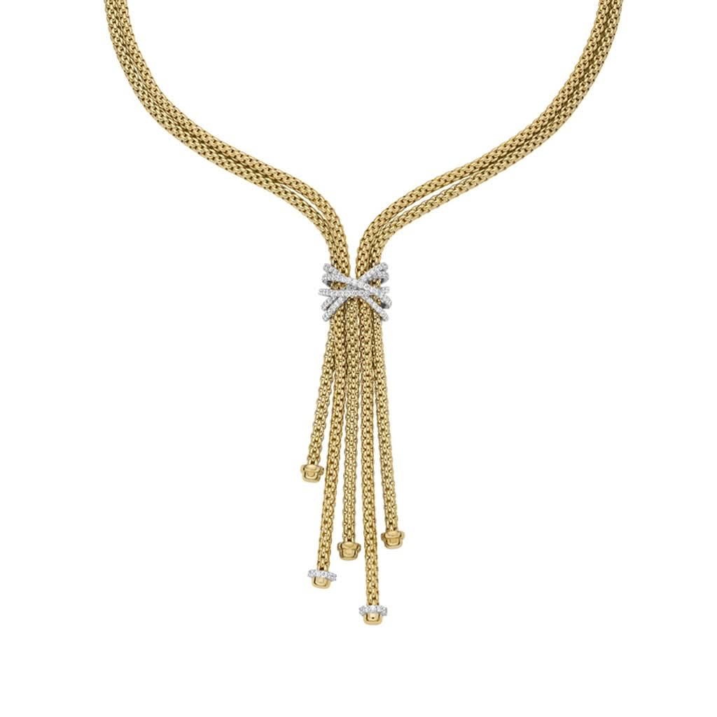FOPE Designer Jewellery FOPE Prima MiaLuce 18ct Gold 1.47ct Diamond Necklace 752C Pavé