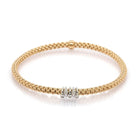 FOPE Jewellery FOPE 18ct Rose Gold Prima Flex'It Bracelet with Diamond-Set Rondels