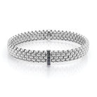 FOPE Jewellery FOPE 18ct White Gold Panorama Bracelet with Princess-Cut Black Diamonds