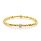FOPE Jewellery FOPE 18ct Yellow Gold Flex'It Eka Tiny Bracelet with Pave Diamond-Set Rondel