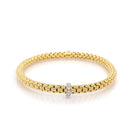 FOPE Jewellery FOPE 18ct Yellow Gold Stretch Bracelet with Diamond-Set Rondel