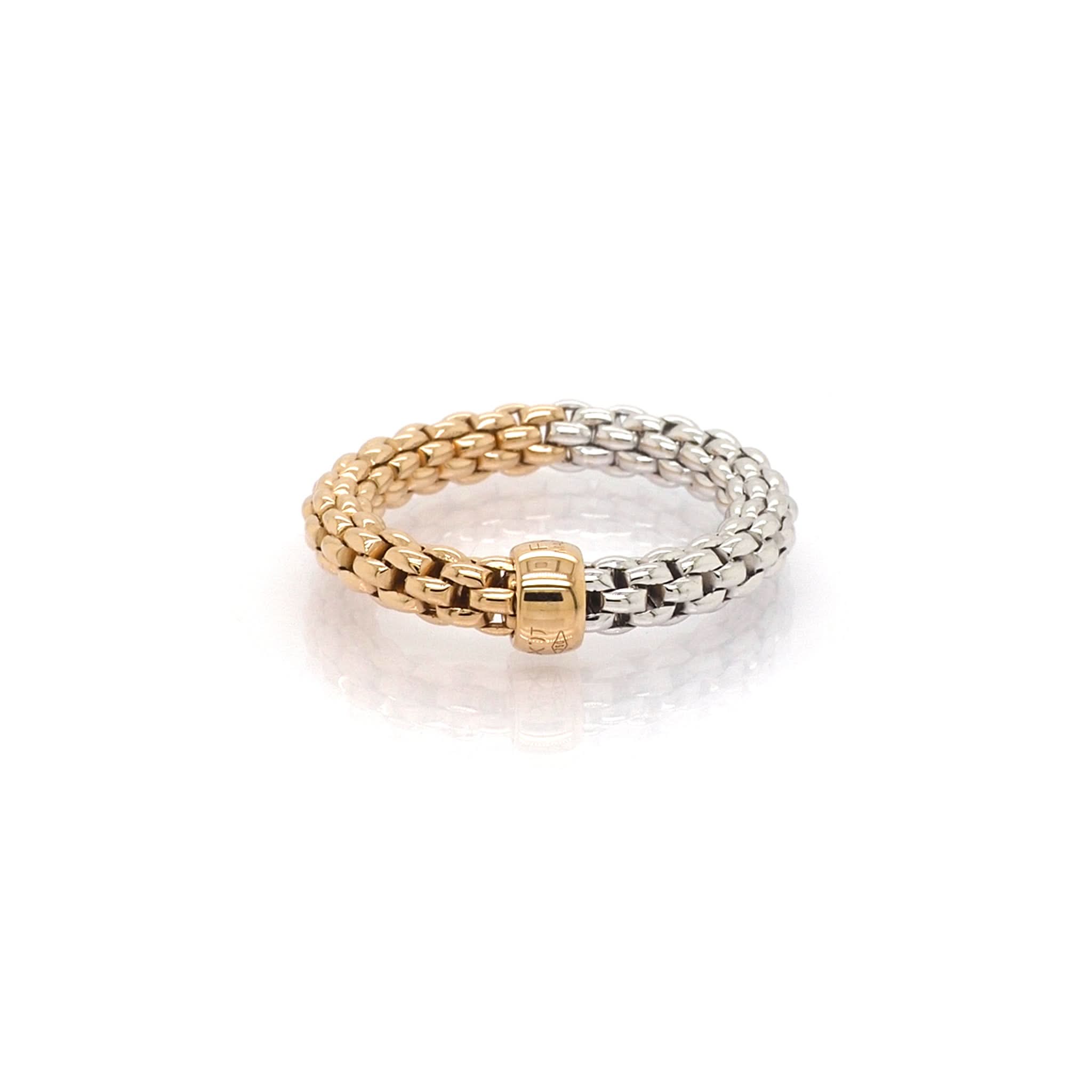 FOPE Jewellery FOPE Essentials 18ct White and Rose Gold Stretch Ring