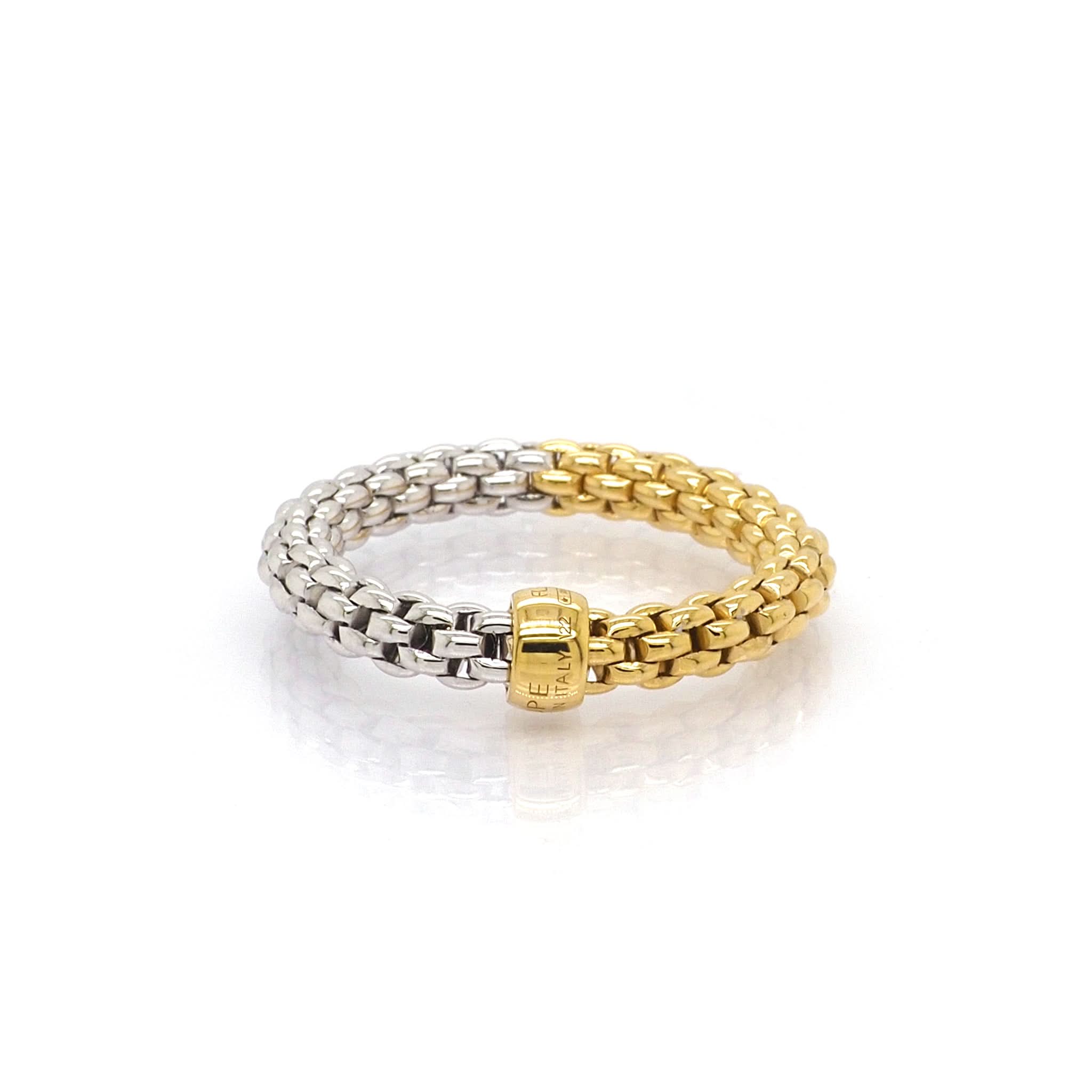 FOPE Jewellery FOPE Essentials 18ct Yellow and White Gold Stretch Ring