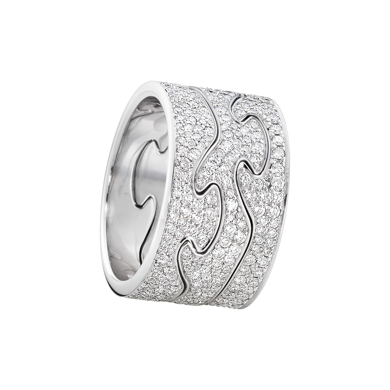 Georg Jensen Designer Jewellery Georg Jensen Fusion Pave Diamond Set Centre Ring - 18ct White Gold