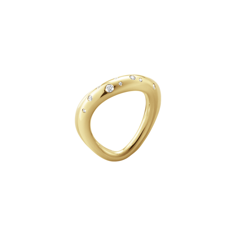Georg Jensen Designer Jewellery Georg Jensen Offspring Ring - 18ct Yellow Gold and Brillant Cut Diamonds (1005345)