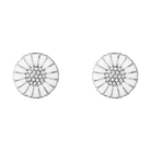 Georg Jensen Jewellery Georg Jensen Daisy Earrings - Sterling Silver and White Enamel with Diamonds (10010538)