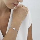 Georg Jensen Jewellery Georg Jensen Silver and White Enamel Daisy Bracelet 20001537