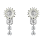 Georg Jensen Jewellery Georg Jensen Silver and White Enamel Graduated Long Daisy Earrings