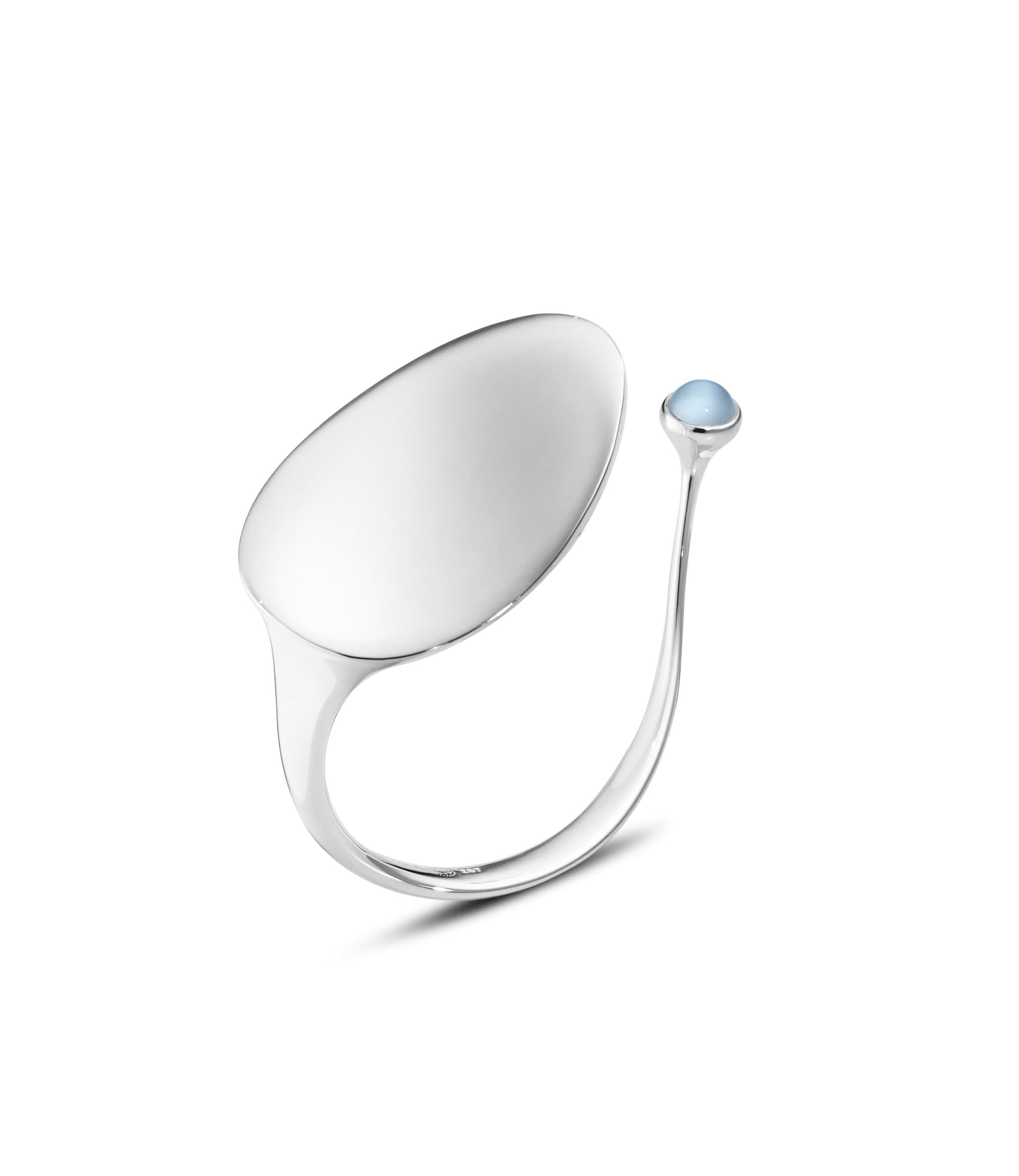 Georg Jensen Jewellery Georg Jensen Vivianna Bangle - Sterling Silver and Blue Topaz (Small)