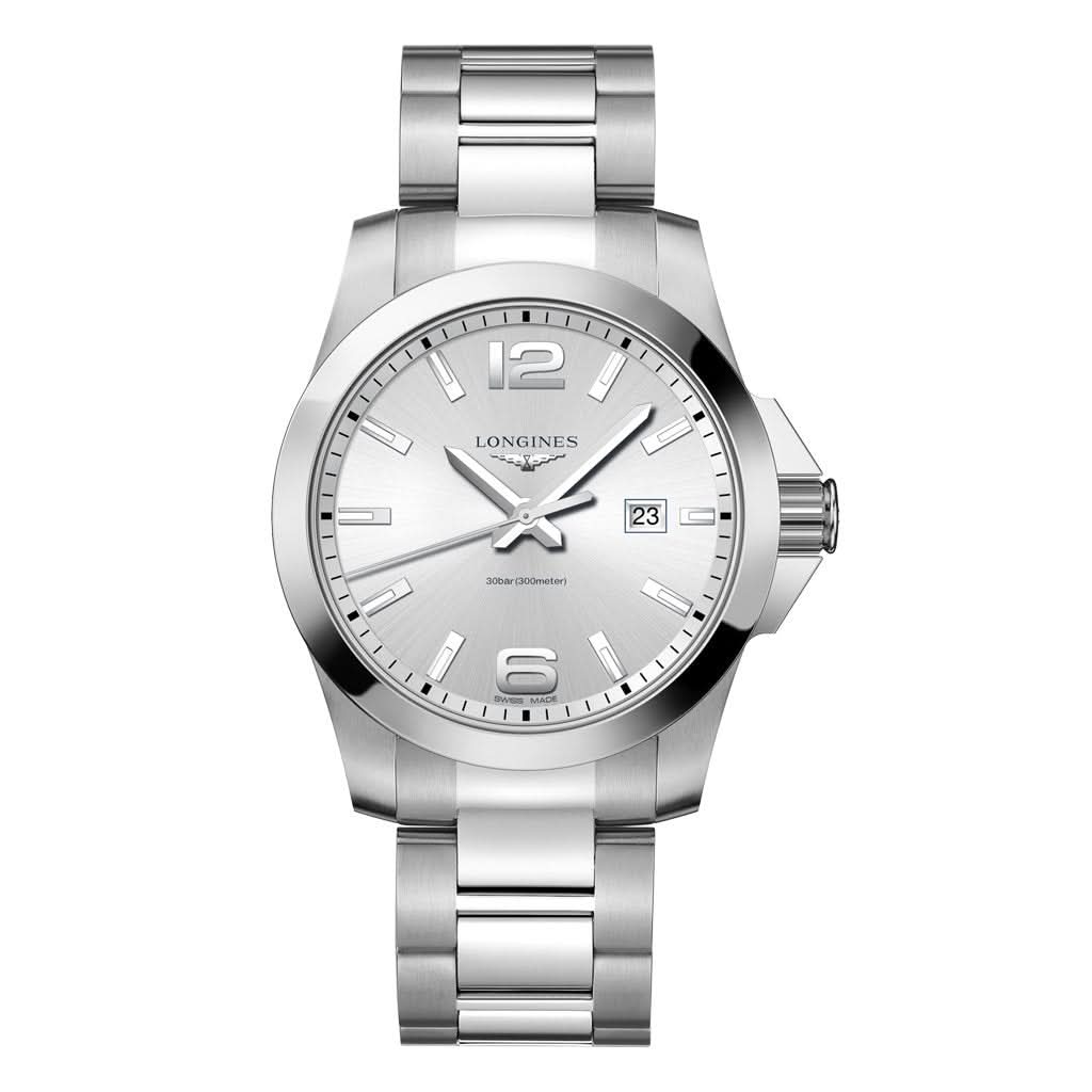 Longines Luxury Watch LONGINES CONQUEST Stainless Steel Quartz Date Watch, L3.760.4.76.6