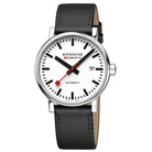 Mondaine Luxury Watches Black Mondaine evo2 Automatic Stainless Steel Watch with Black Leather Strap