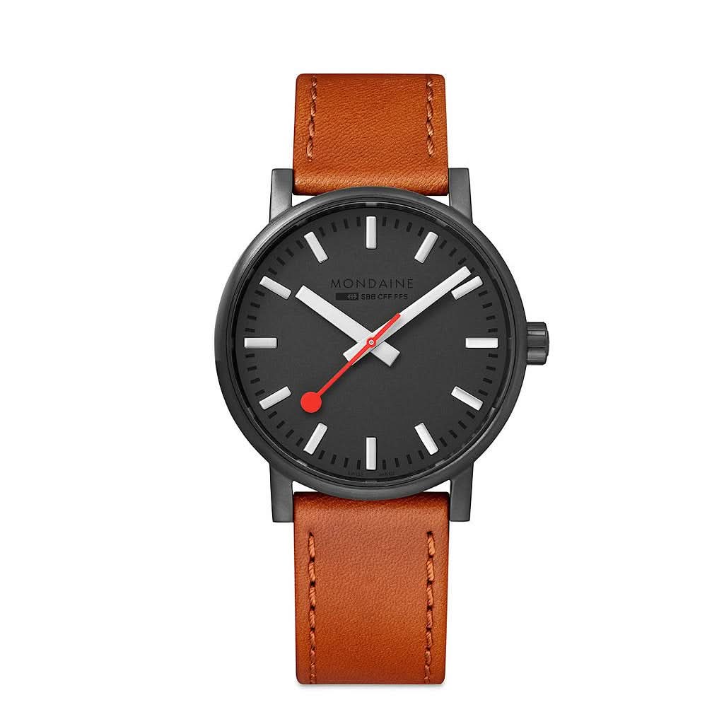 Mondaine Luxury Watches Mondaine Evo2 Leather Strap Watch MSE.40120.LG
