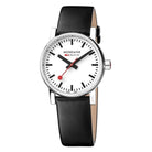 Mondaine Luxury Watches Mondaine evo2 Stainless Steel Watch with Black Leather Strap