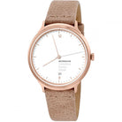 Mondaine Luxury Watches Mondaine Helvetica No1 Rose Gold Stainless Steel Watch with Taupe Leather Strap