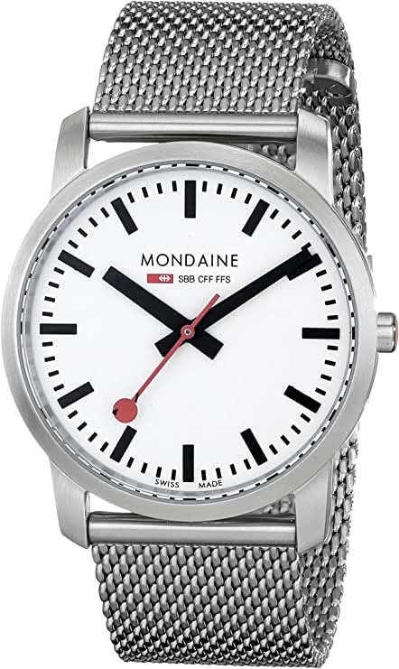 Mondaine Luxury Watches Mondaine Simply Elegant Stainless Steel Watch with Mesh Bracelet