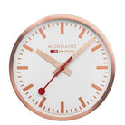 Mondaine Luxury Watches Mondaine Wall Clock 25cm, Copper Kitchen Clock, A990.CLOCK.18SBK