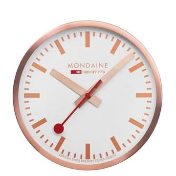 Mondaine Luxury Watches Mondaine Wall Clock 25cm, Copper Kitchen Clock, A990.CLOCK.18SBK