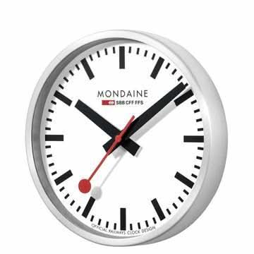 Mondaine Watch Accessory Mondaine Wall Clock 25 cm, Silver Kitchen Clock, A990.CLOCK.16SBB