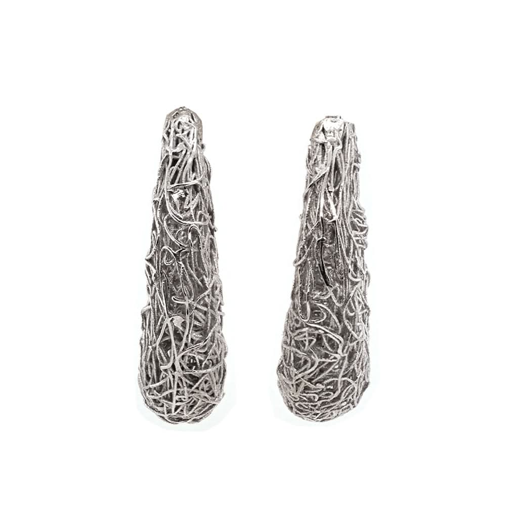Ogden of Harrogate Designer Jewellery Roberto Coin, Silver Woven Hoop Earrings