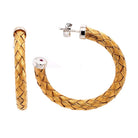 Ogden of Harrogate Designer Jewellery Yellow Gilt Plaited, Silver Hoop Earrings
