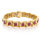 Ogden of Harrogate Jewellery 18ct Gold Link Bracelet set with Rubies