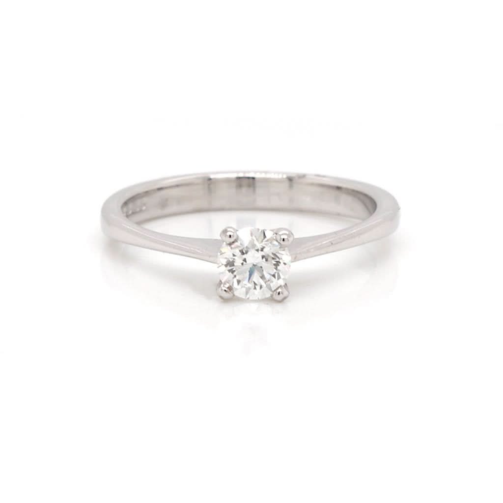 Ogden of Harrogate Jewellery 18ct White Gold And Fine Diamond Single Stone Ring, 0.38cts F VVS2