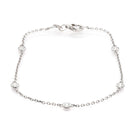 Ogden of Harrogate Jewellery 18ct White Gold Chain Bracelet Set with Five Round Brilliant Diamonds