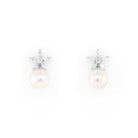 Ogden of Harrogate Jewellery 18ct White Gold Cultured Pearl and Diamond Flower Earrings