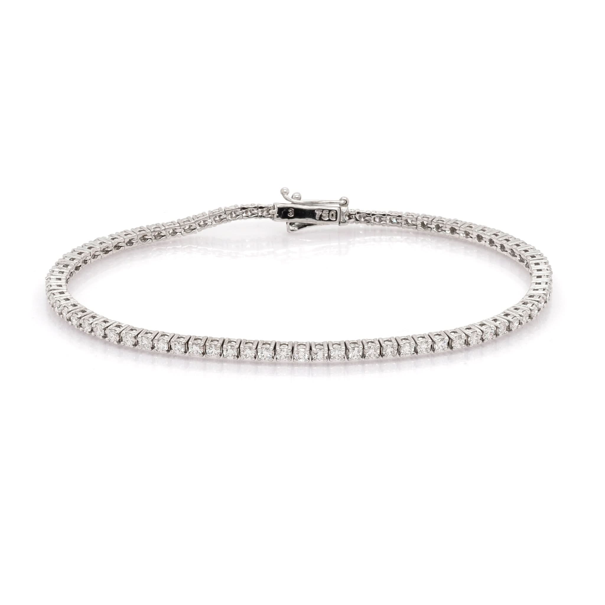 Ogden of Harrogate Jewellery 18ct White Gold Diamond Line Bracelet