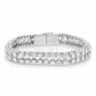 Ogden of Harrogate Jewellery 18ct White Gold, Double Row Diamond Line Bracelet