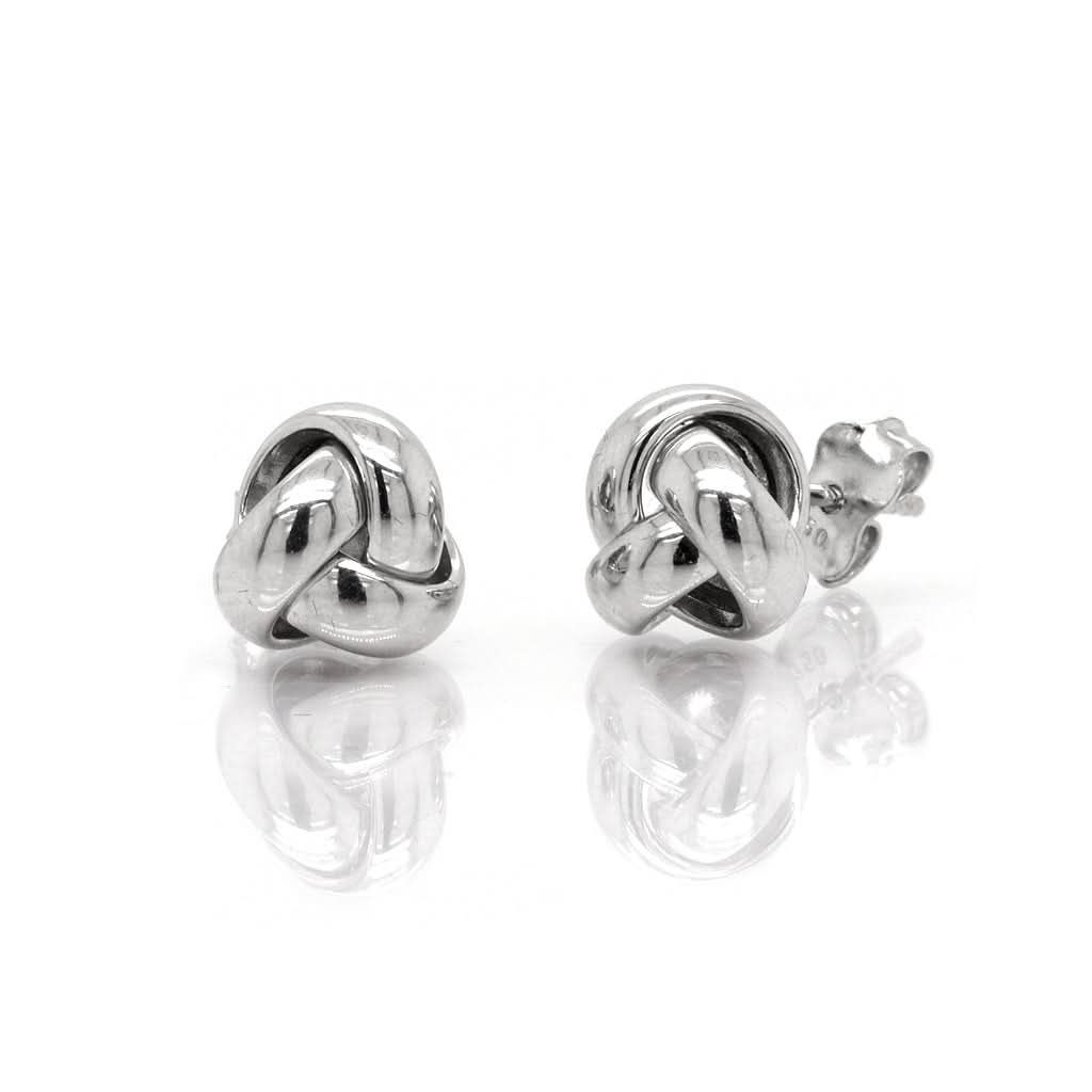 Ogden of Harrogate Jewellery 18ct White Gold Knot Earrings