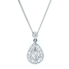 Ogden of Harrogate Jewellery 18ct White Gold Pear Shaped Diamond Cluster Necklace