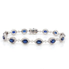Ogden of Harrogate Jewellery 18ct White Gold Sapphire and Diamond Cluster Bracelet