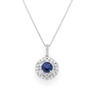 Ogden of Harrogate Jewellery 18ct White Gold Sapphire and Diamond Cluster Pendant