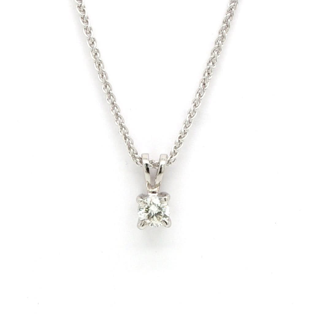 Ogden of Harrogate Jewellery 18ct White Gold Single Stone Diamond Pendant
