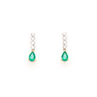 Ogden of Harrogate Jewellery 18ct Yellow Gold 5-Stone Emerald and Diamond Drop Earrings