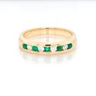 Ogden of Harrogate Jewellery 18ct Yellow Gold, Emerald and Diamond Half Eternity Ring, Emeralds 0.21cts