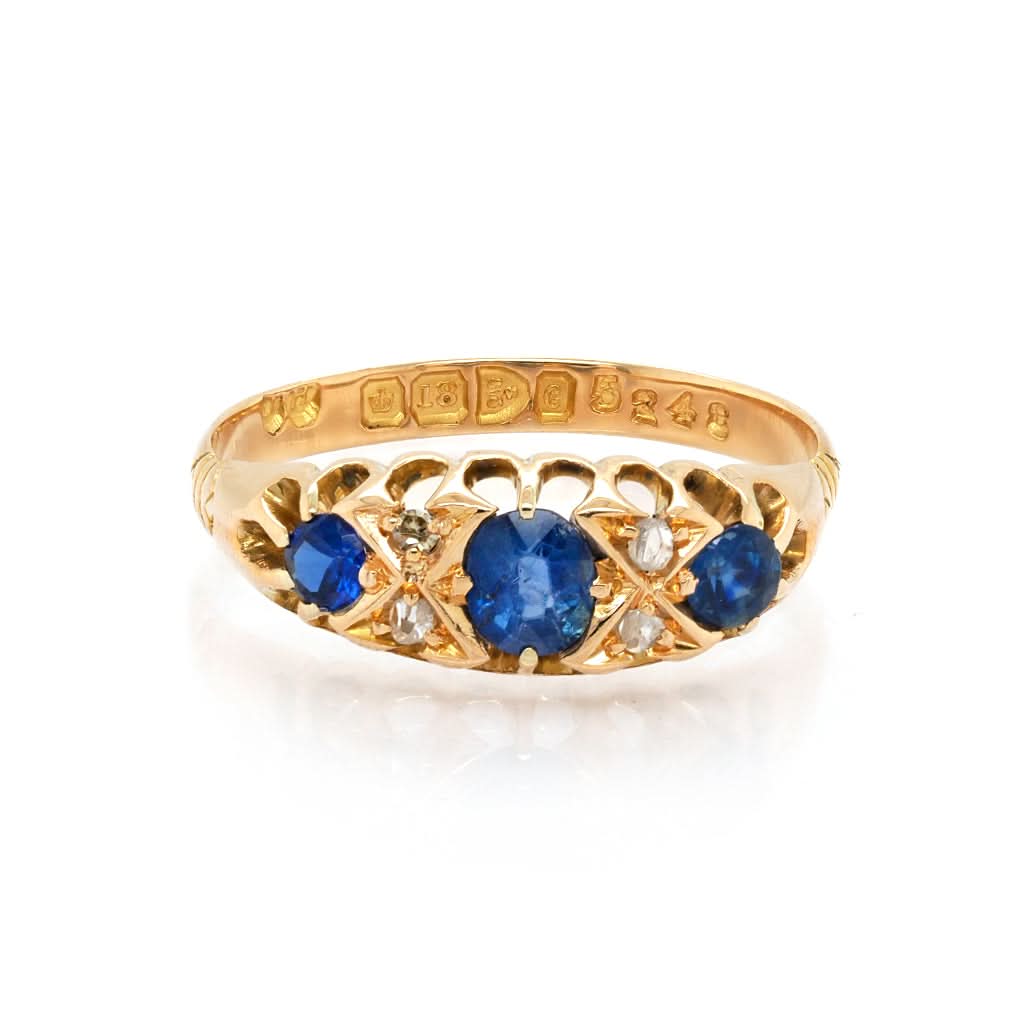Ogden of Harrogate Jewellery 1900’s Sapphire And Diamond Ring