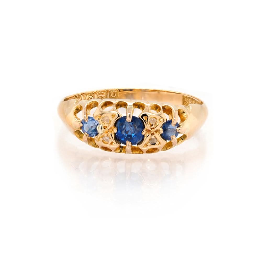 Ogden of Harrogate Jewellery 1900’s Sapphire And Diamond Ring