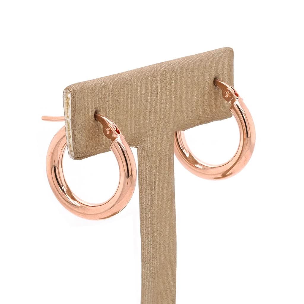Ogden of Harrogate Jewellery 9ct Rose Gold Hoop Earrings