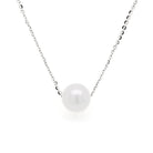 Ogden of Harrogate Jewellery 9ct White Gold Chain with Free Floating Akoya Cultured Pearl, 7mm