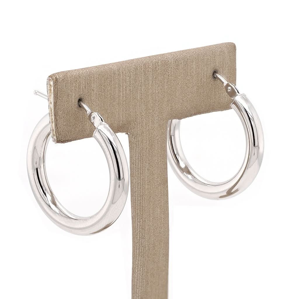 Ogden of Harrogate Jewellery 9ct White Gold Hoop Earrings