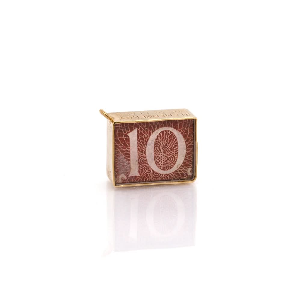 Ogden of Harrogate Jewellery 9ct Yellow Gold 10/- Emergency Box Charm