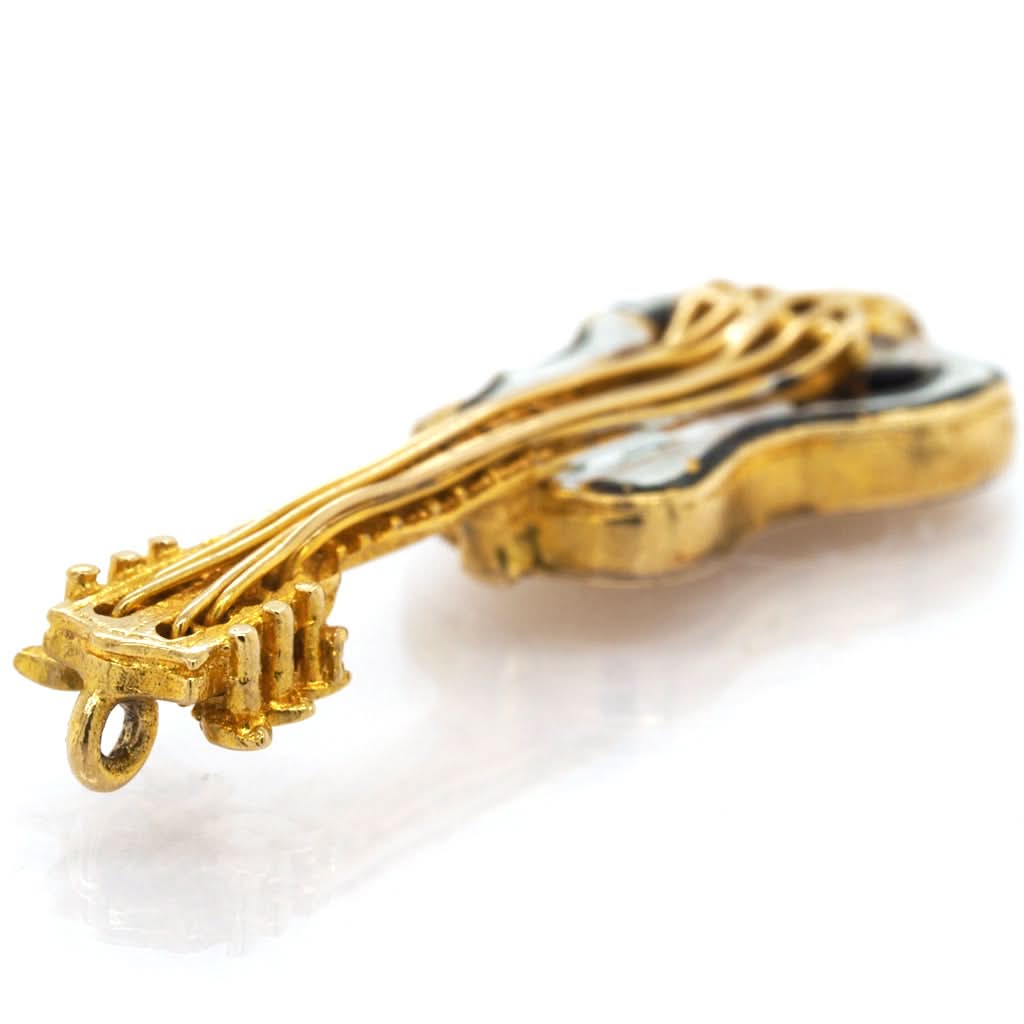 Ogden of Harrogate Jewellery 9ct Yellow Gold and Enamel Guitar Charm