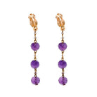 Ogden of Harrogate Jewellery 9ct Yellow Gold Art Deco Amethyst and Rock Crystal Bead Earrings